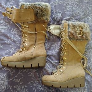 High Rise Tan Winter Boots